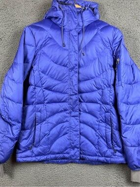 Lands' End Women's Hooded Puffer Jacket in Bright Blue